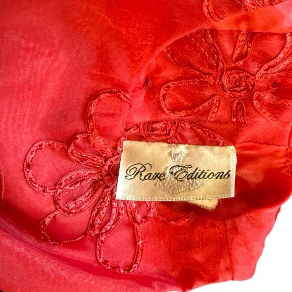 1st Christmas Dress Girls Infants Sz 6-9 Mo. Red Back Tie/ Button Christmas EUC - Picture 6 of 8